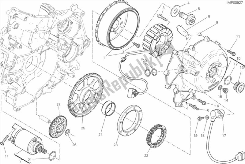 All parts for the Electric Starting And Ignition of the Ducati Superbike 959 Panigale ABS USA 2019
